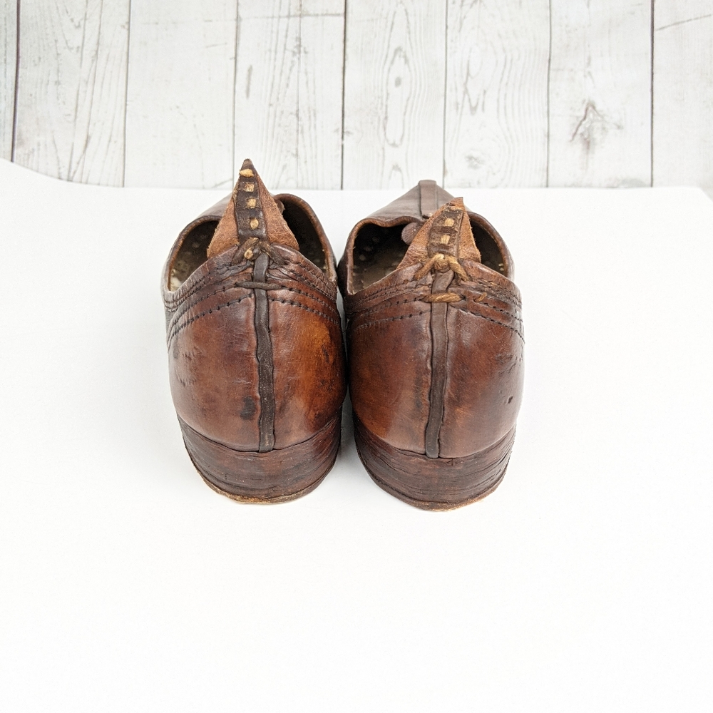 Vintage Brown Leather Authentic Handmade Shoes - Picture 3 of 10